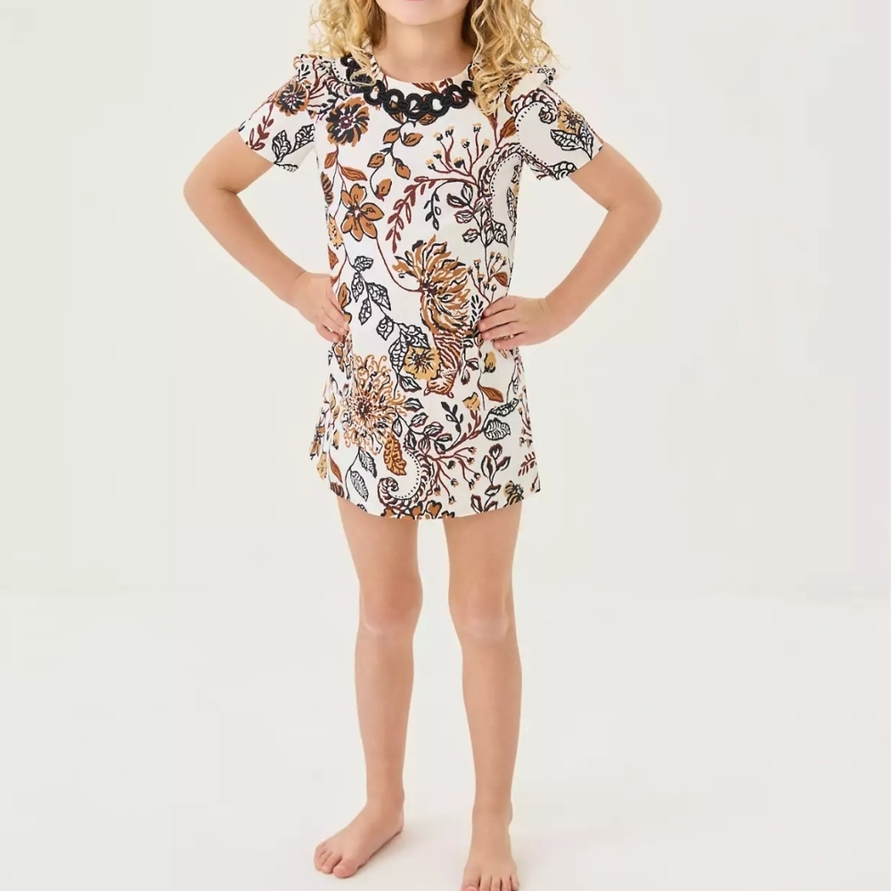Lilly Pulitzer White and Brown Floral‎ Dress
